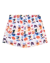 Emporio Armani Badeshorts mit Logo-Print Weiß