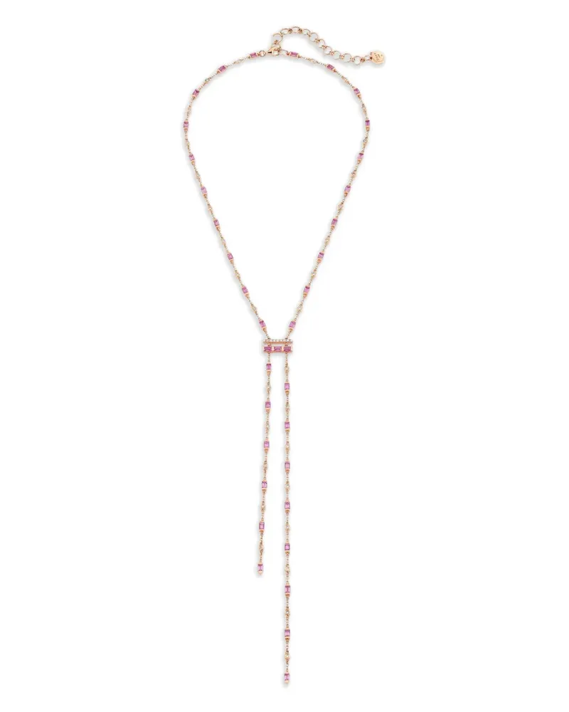 SHAY 18kt Cascade Y Rotgoldhalskette mit pinkem Saphir und Diamant Gold