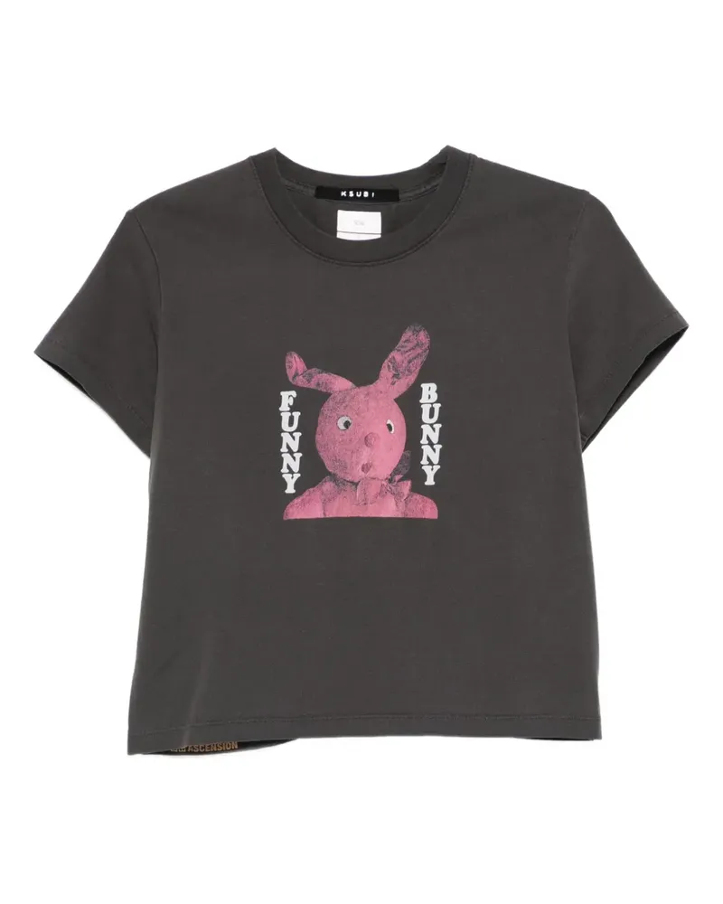 ksubi Funny Bunny graphic-print cut-out T-shirt - Grau Grau