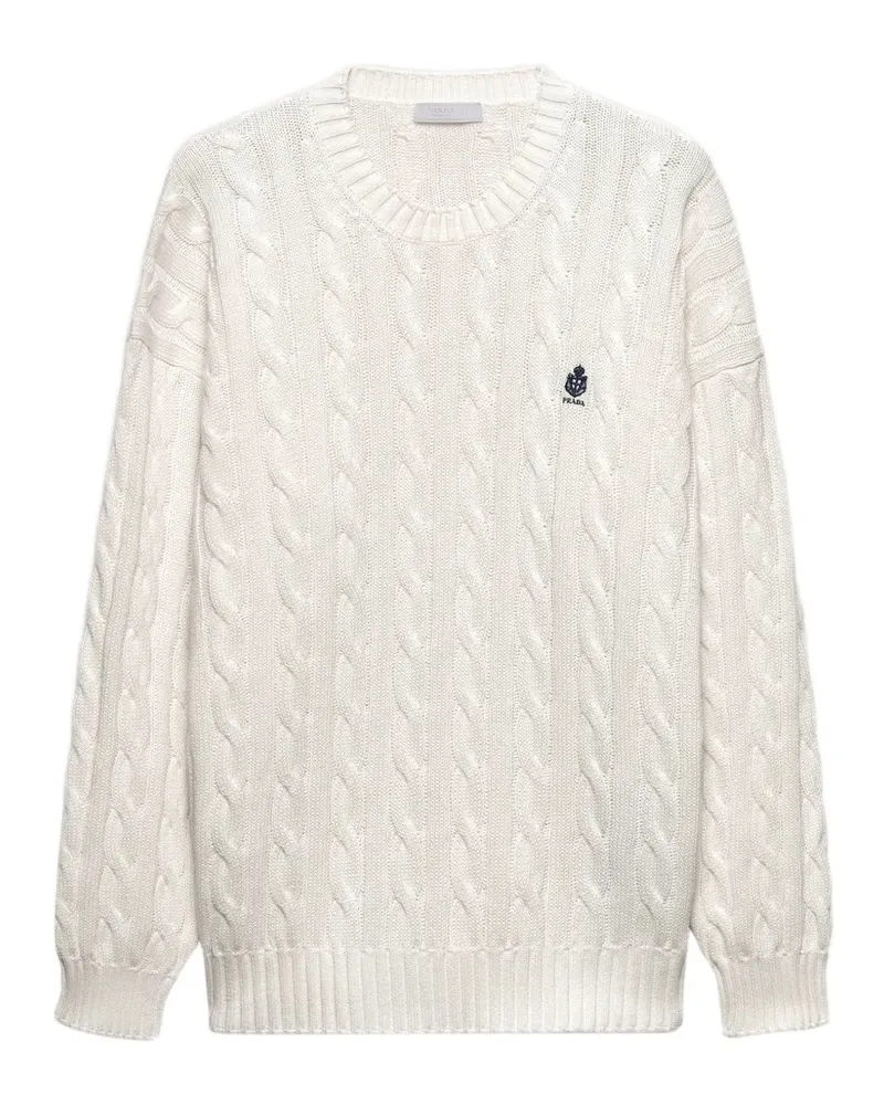 Prada Pullover mit rundem Ausschnitt - Weiß Weiß