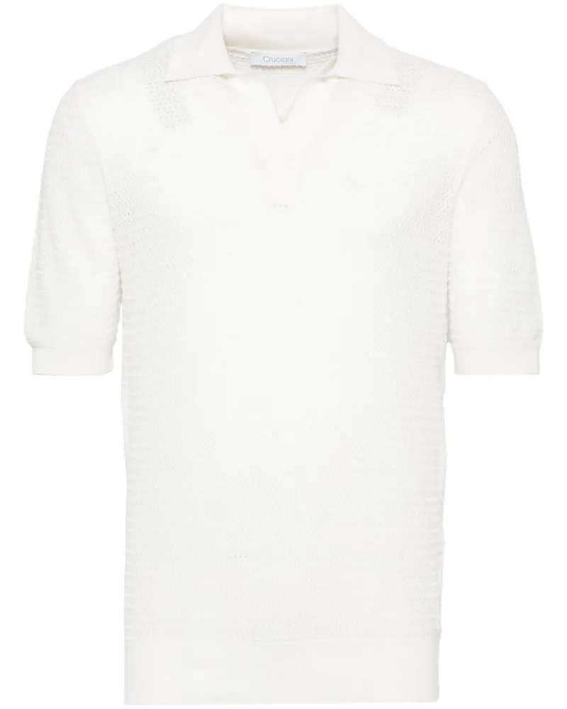 Cruciani Gestricktes Poloshirt - Weiß Weiß