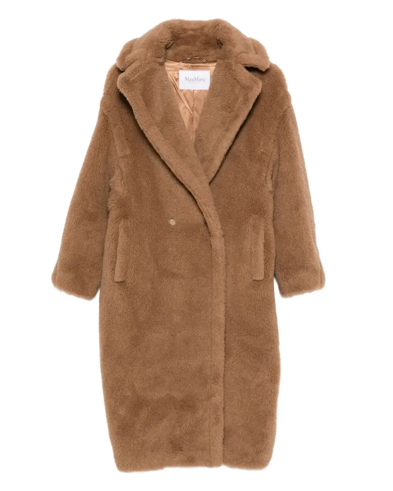 Max Mara Doppelreihiger Mantel mit Teddy - Nude Nude