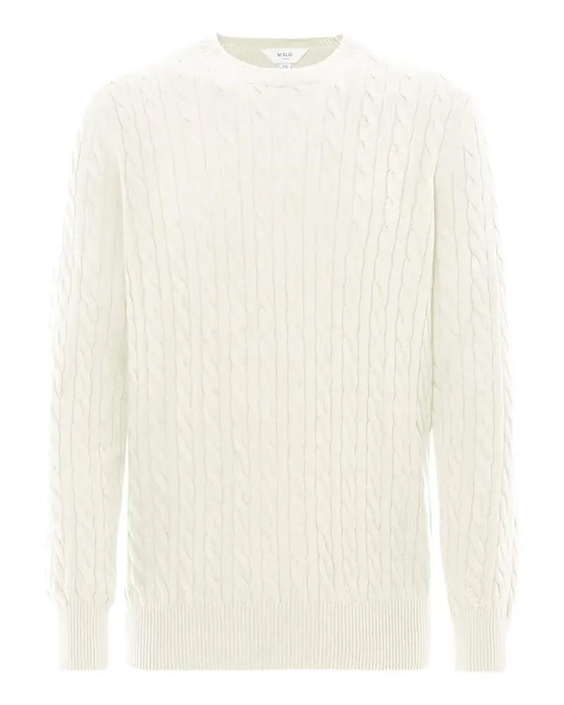 Malo Rundhals-Sweatshirt mit Zopfmuster - Nude Nude