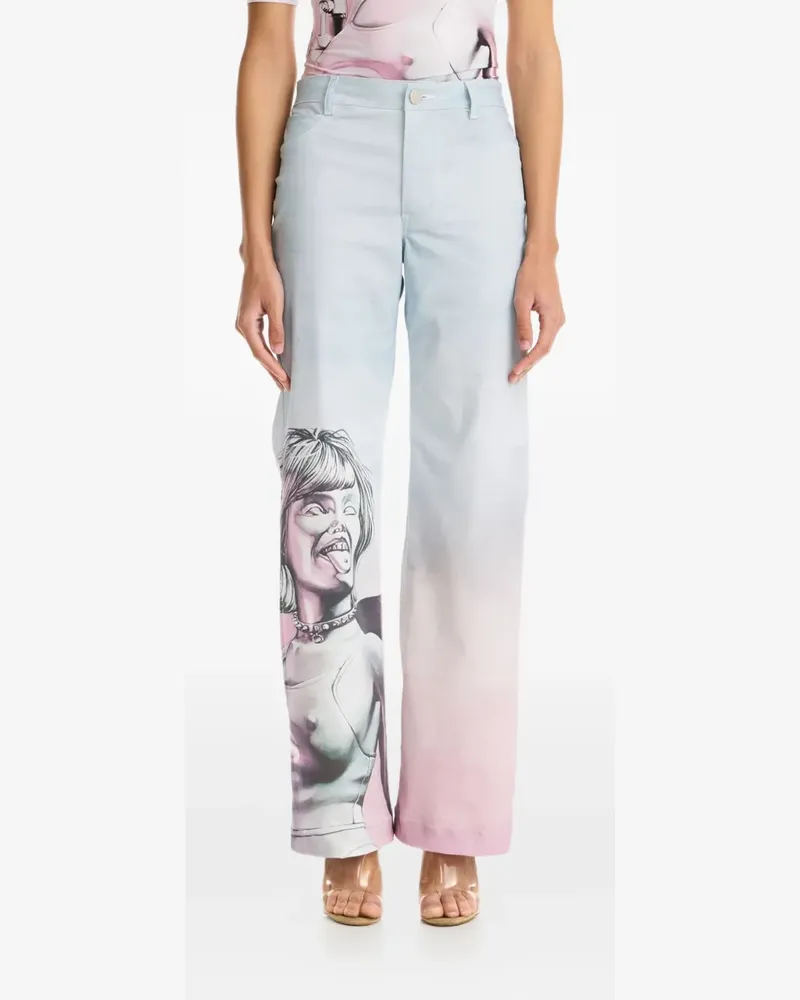 Maisie Wilen Ombré-Hose mit Print - Blau Blau