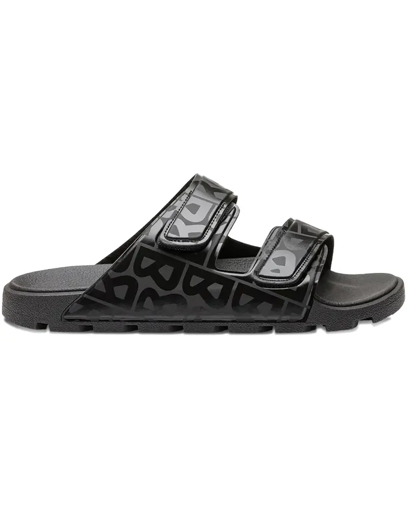 Bogner logo-print strapped slides - Schwarz Schwarz