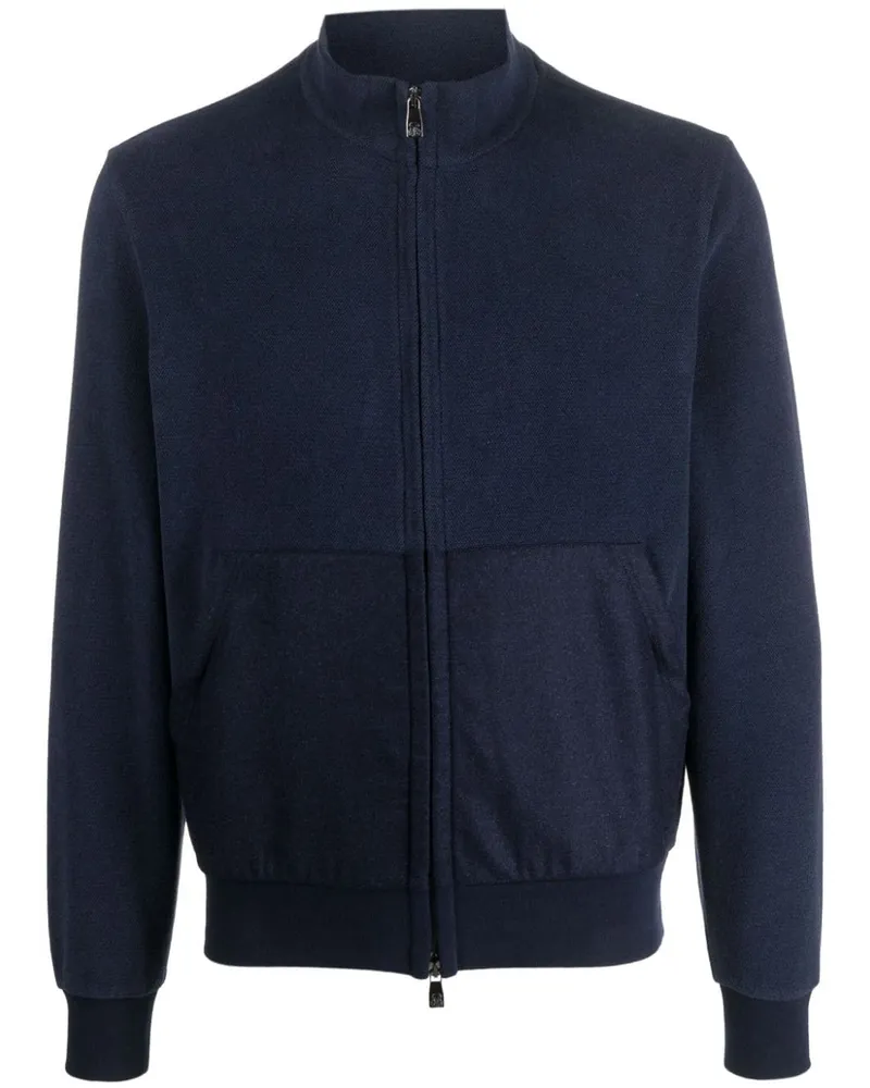 Corneliani Sweatshirtjacke mit Stehkragen - Blau Blau