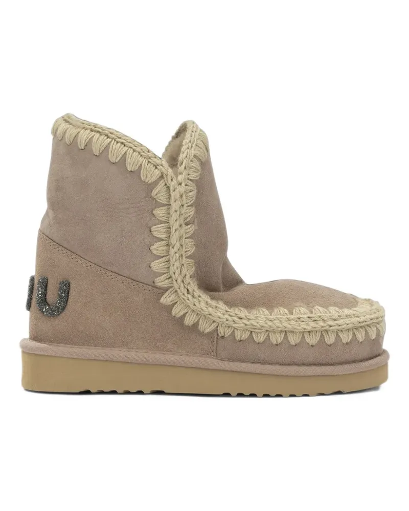 Mou logo-embellished glitter-trim ankle boots - Braun Braun