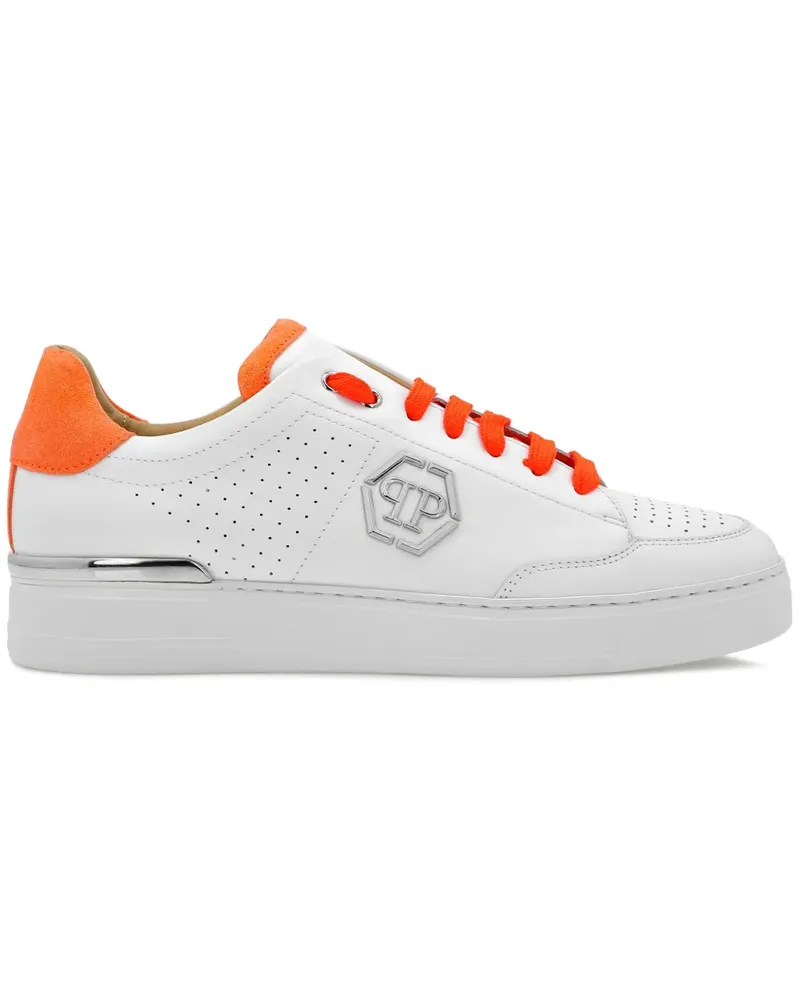 Philipp Plein Sneakers mit Logo-Schild - Weiß Weiß