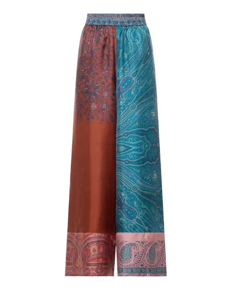 Pierre-Louis Mascia Weite Aloe Palazzohose mit Paisleymuster - Blau Blau