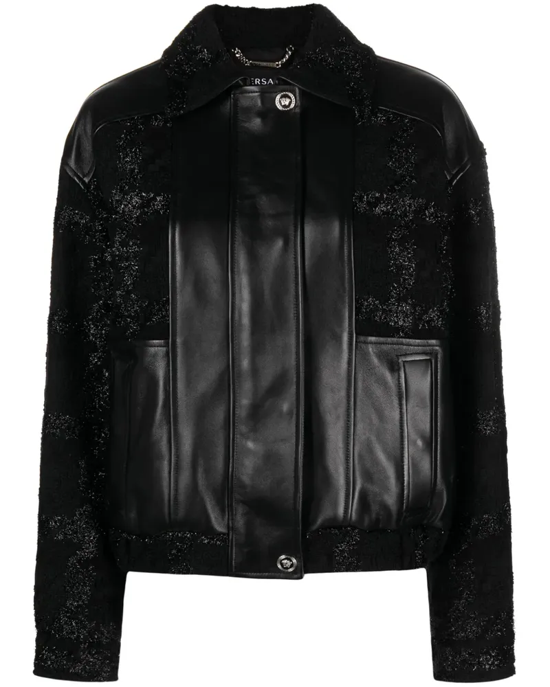 Versace Bomberjacke mit Glitter - Schwarz Schwarz