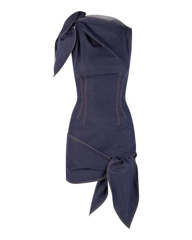 Monse Ärmelloses Minikleid mit Schleife - Blau Blau