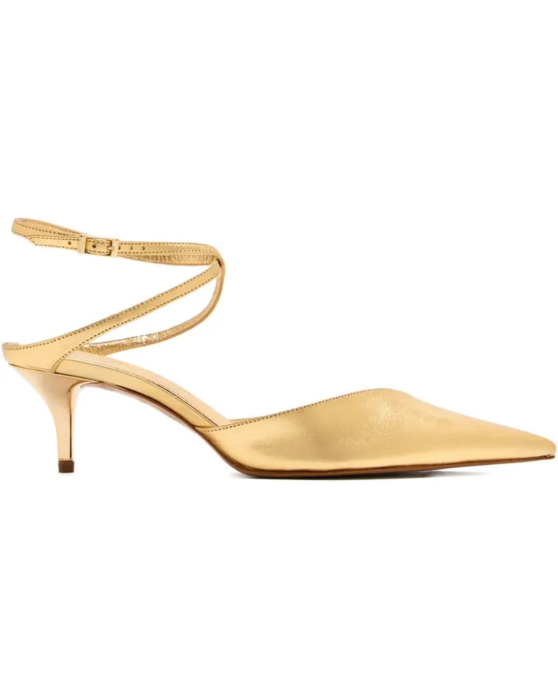 Schutz Spitze Pumps mit Knöchelriemen 55mm - Gold Gold