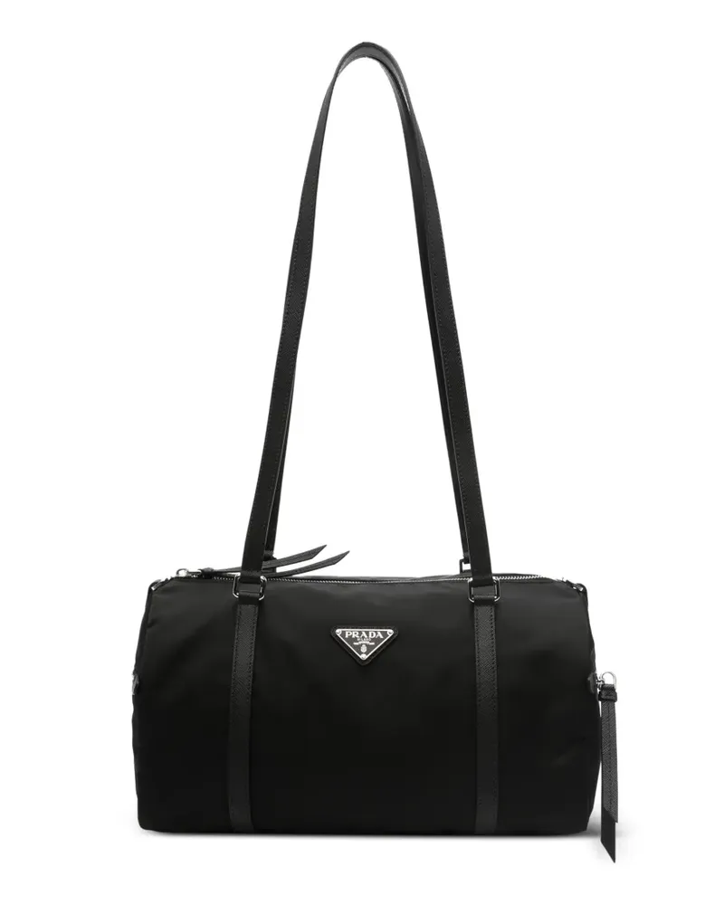 Prada triangle-logo zip shoulder bag - Schwarz Schwarz