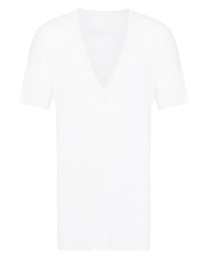 Maison Margiela Geripptes T-Shirt - Weiß Weiß