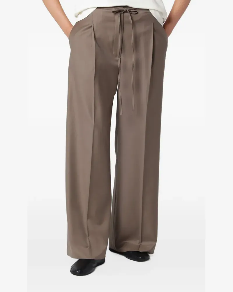 Róhe Plisseehose mit geradem Schnitt - Braun Braun