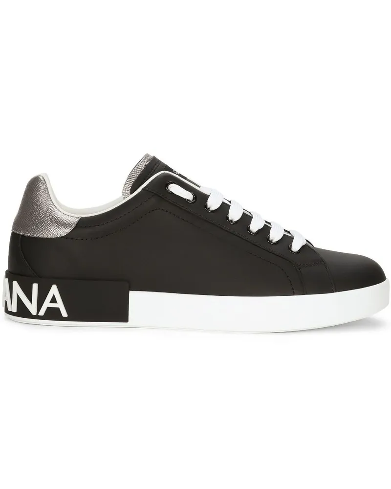 Dolce & Gabbana Sneakers mit Logo-Patch - Schwarz Schwarz