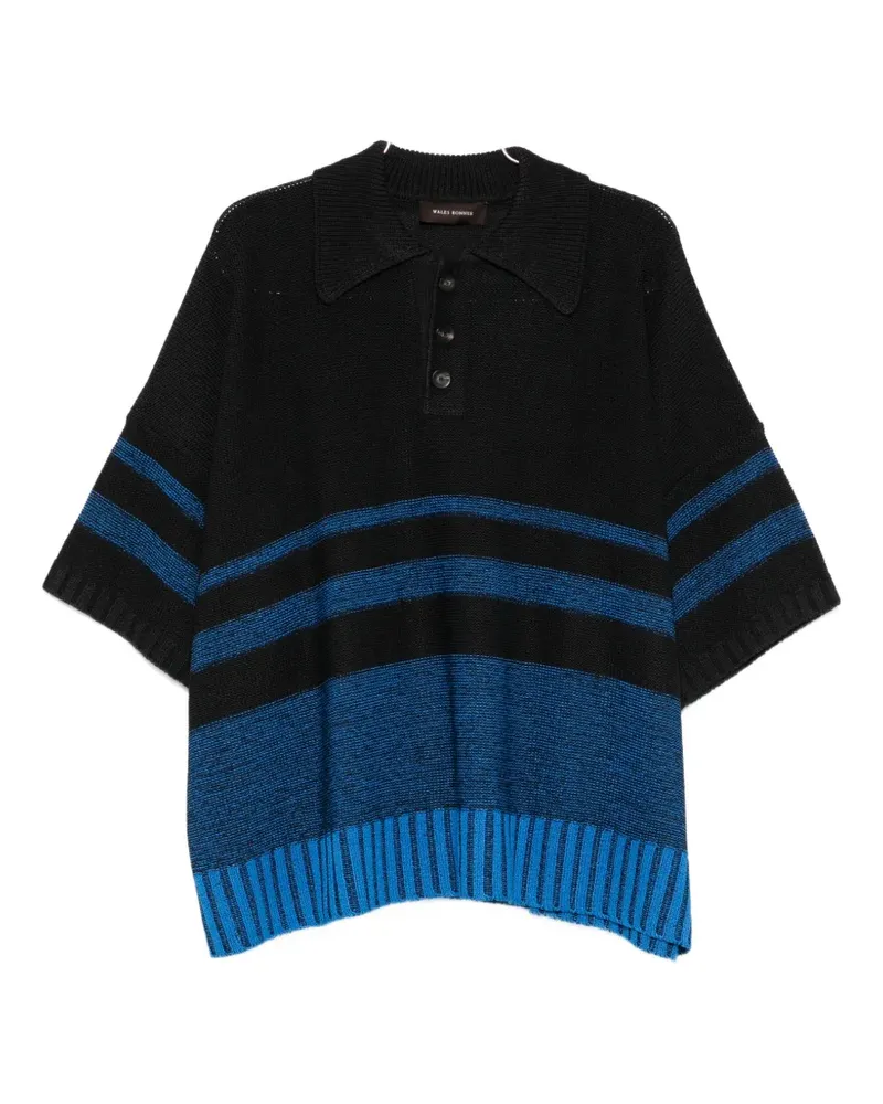 Wales Bonner stripe button knit top - Blau Blau