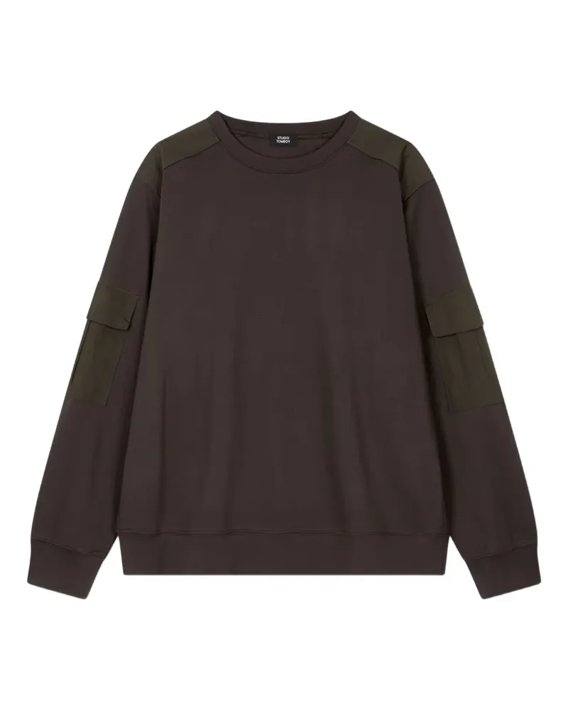 STUDIO TOMBOY Langarmshirt mit Ärmeltasche - Braun Braun