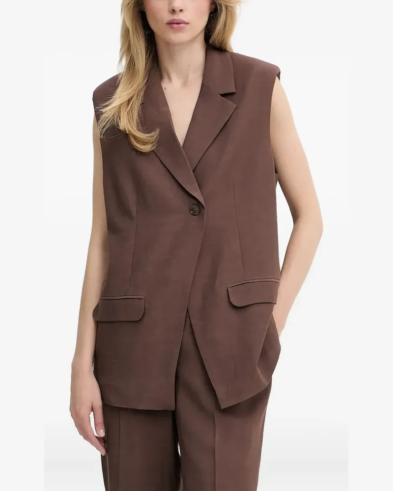 Samsøe & Samsøe Ärmelloser Blazer mit Schulterpolstern - Braun Braun