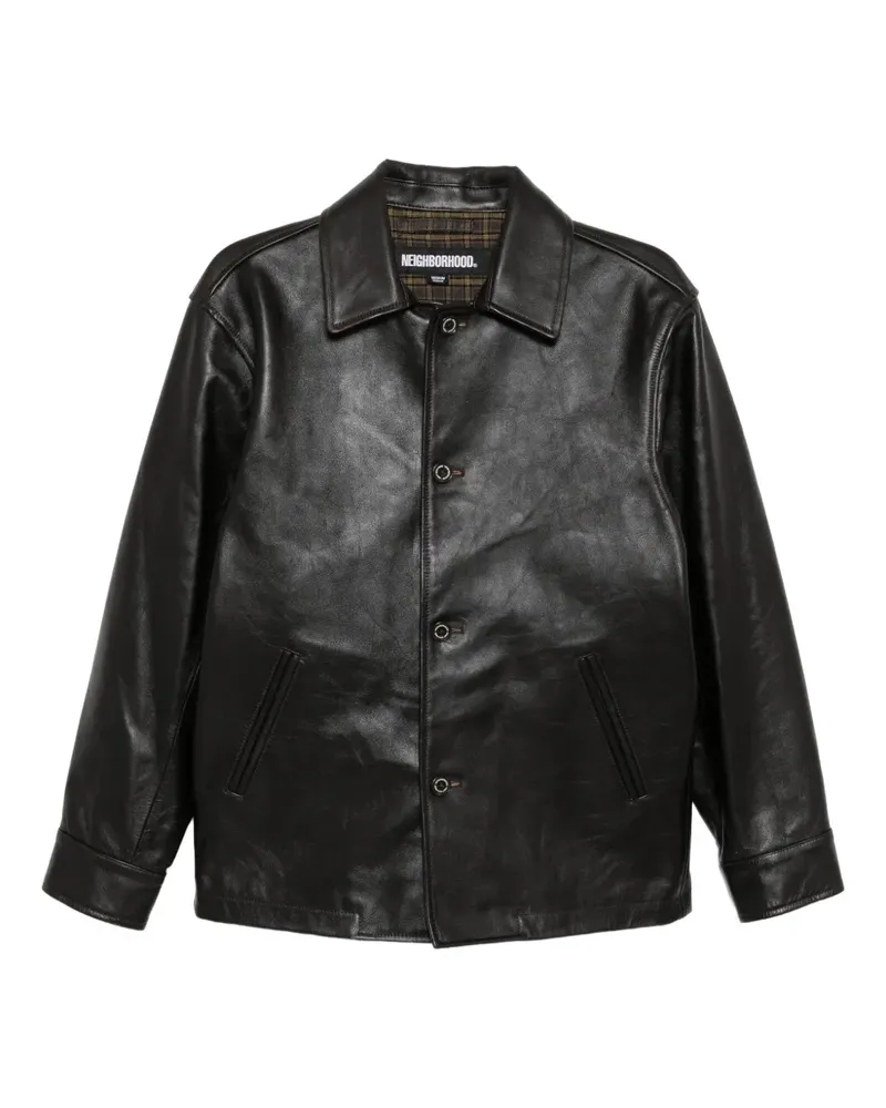Neighborhood Klassische Lederjacke - Braun Braun
