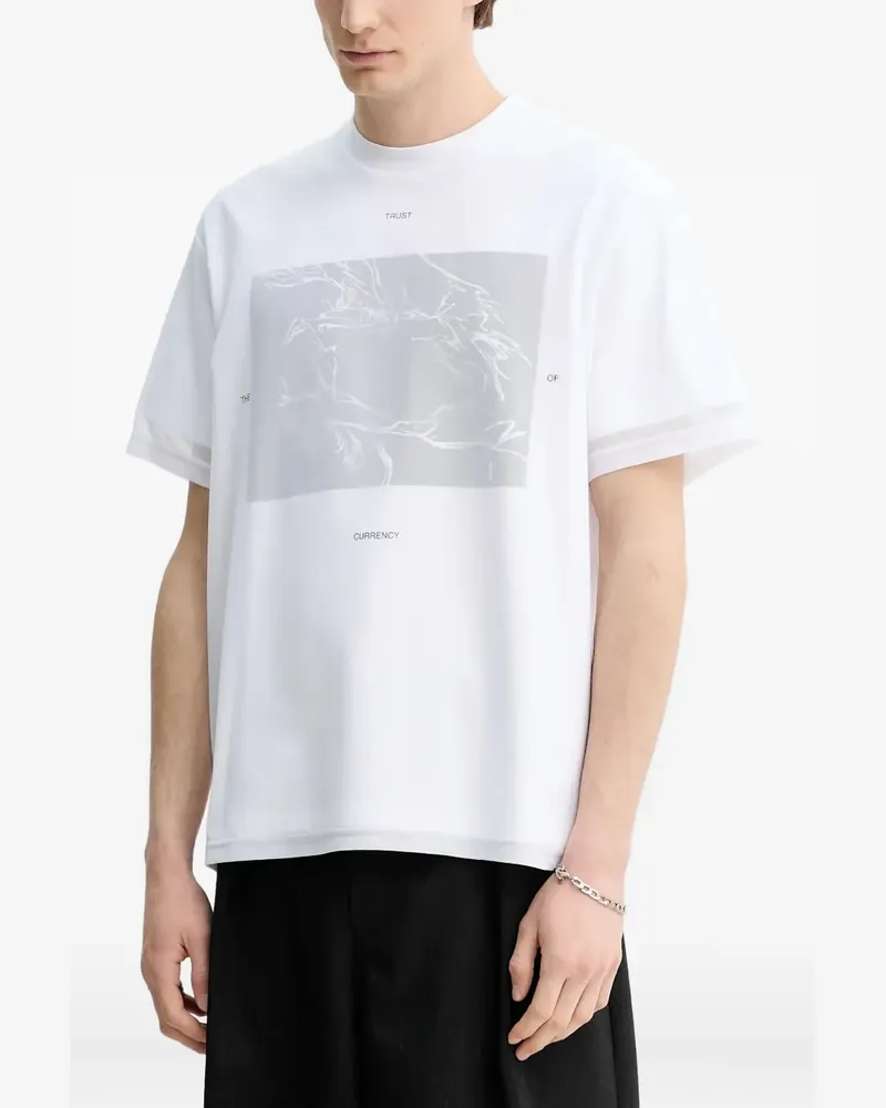 Heliot Emil Marl T-Shirt im Layering-Look - Weiß Weiß