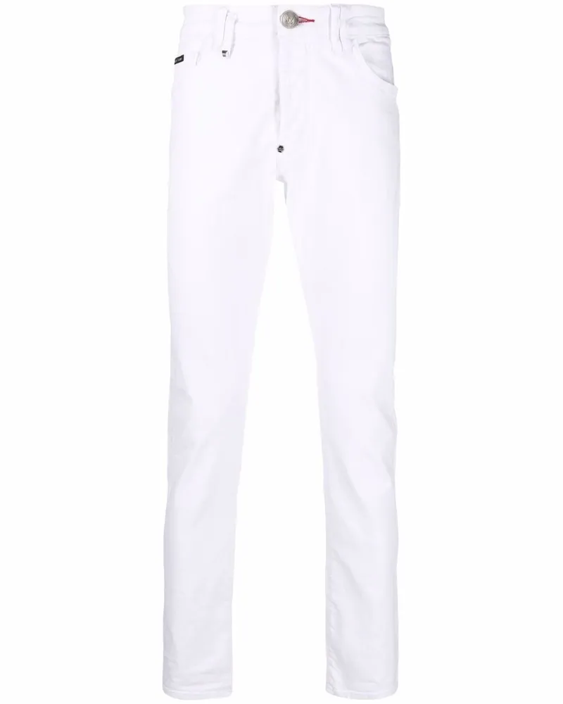 Philipp Plein Tief sitzende Straight-Leg-Jeans - Weiß Weiß