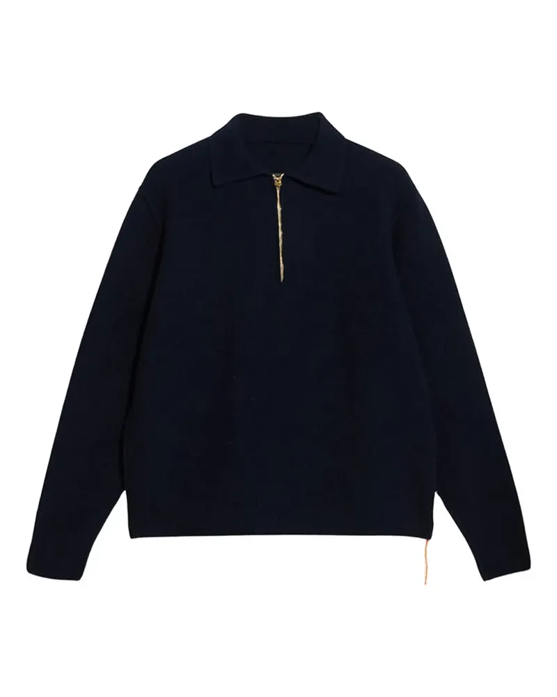 Fortela Yale zipped collar knitted sweater - Blau Blau