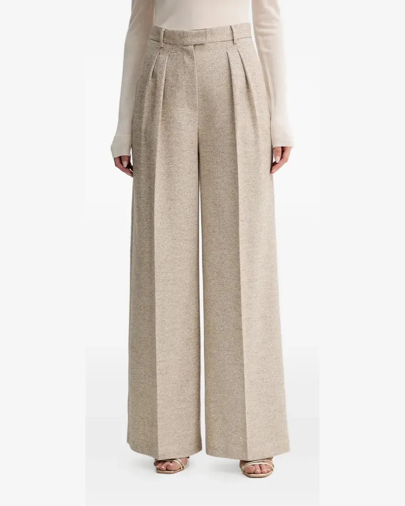 Simona Corsellini Hose mit Fischgrätenmuster - Nude Nude