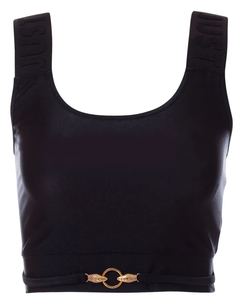 Just Cavalli Top mit Logo-Schild - Schwarz Schwarz