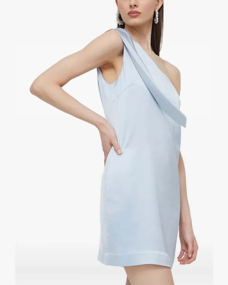 HUGO BOSS one-shoulder draped mini dress - Blau Blau
