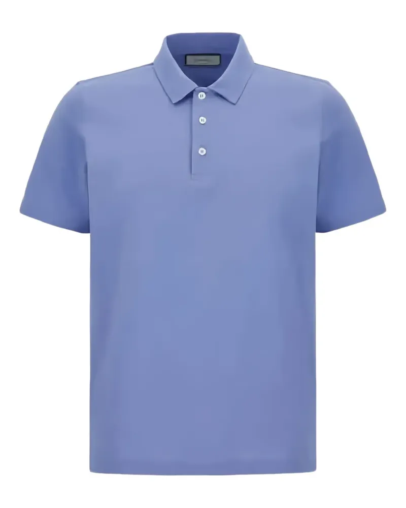 Canali Poloshirt mit Knopfleiste - Blau Blau