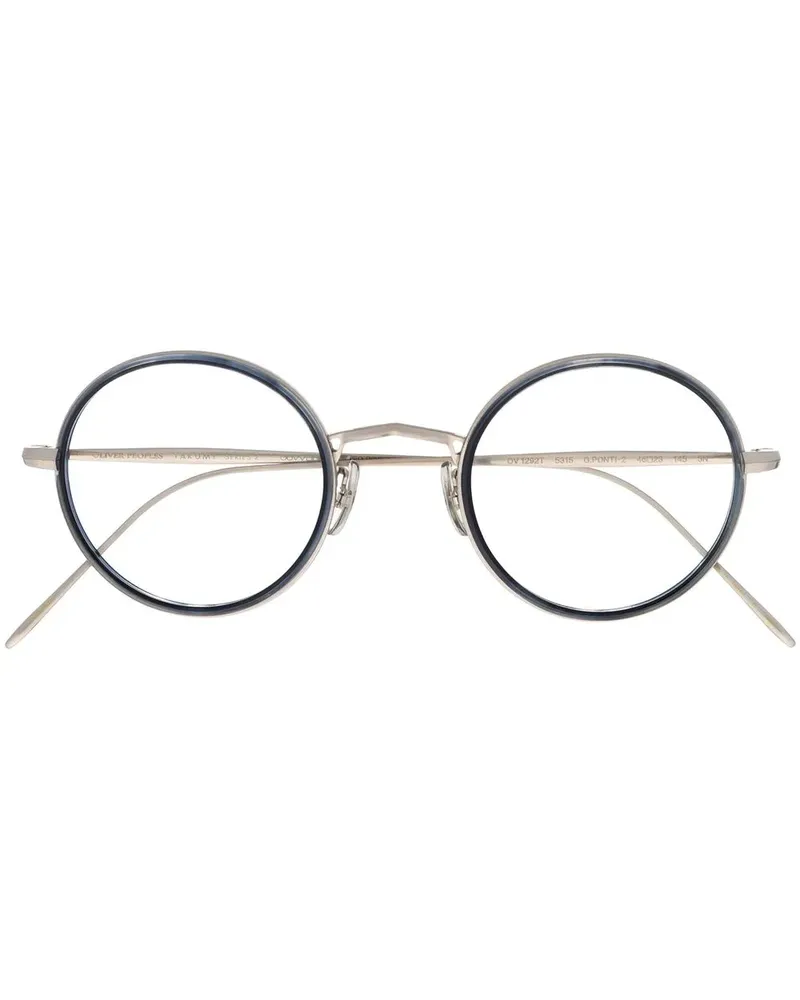 Oliver Peoples Brille mit getönten Clip-On-Gläsern - Silber Silber
