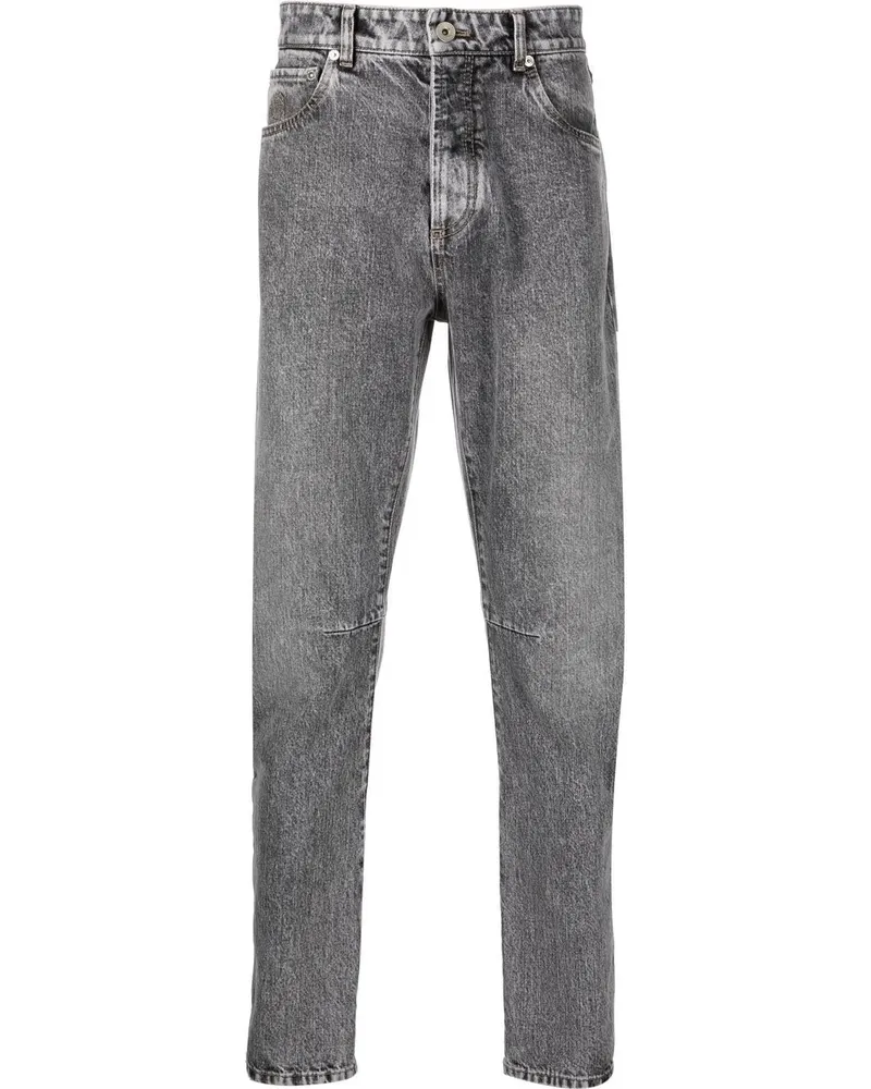 Brunello Cucinelli Gerade Jeans mit Stone-Wash-Effekt - Grau Grau