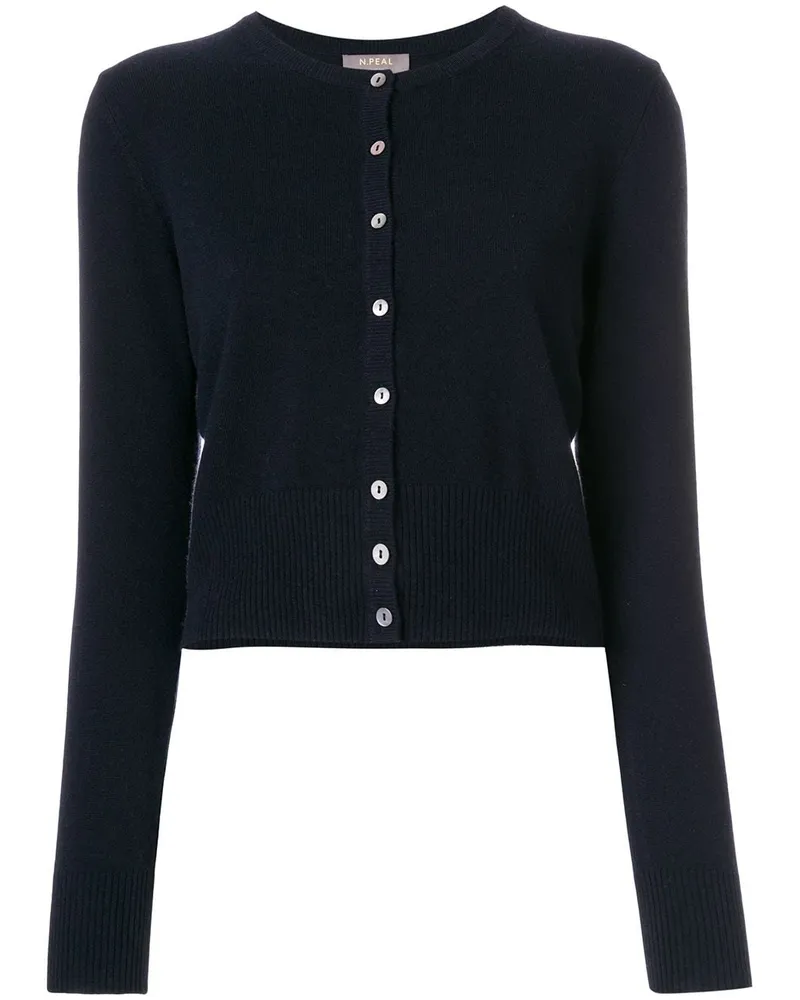 N.Peal Kaschmircardigan mit Rundhalsausschnitt - Blau Blau