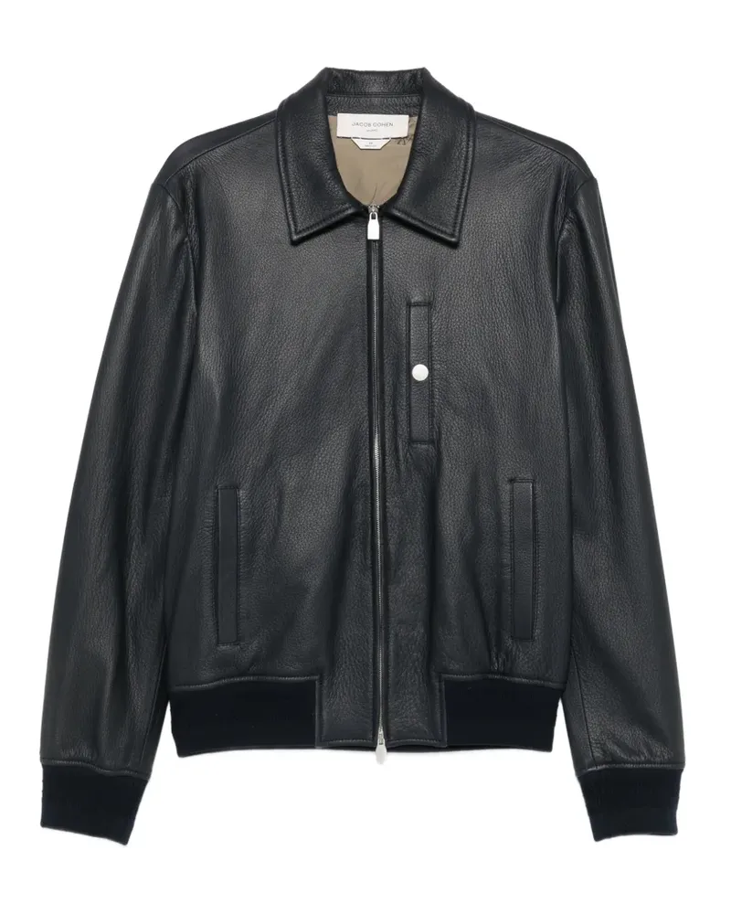 Jacob Cohën pebbled leather jacket - Schwarz Schwarz