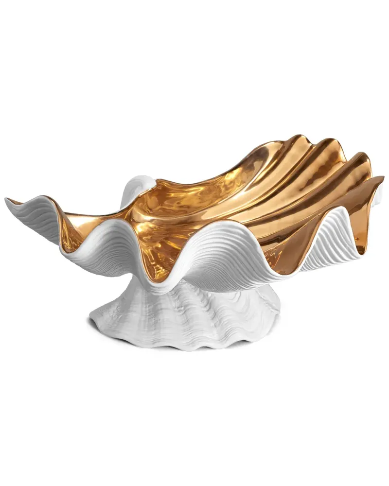L’OBJET Neptune Schale XL in Gold - Weiß Weiß