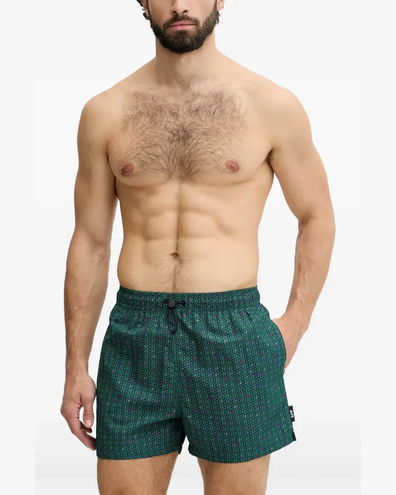 EA7 EA7 logo-print swim shorts - Grün Grün