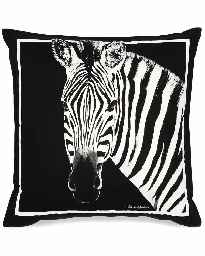 Dolce & Gabbana Kissen mit Zebra-Print - Schwarz Schwarz