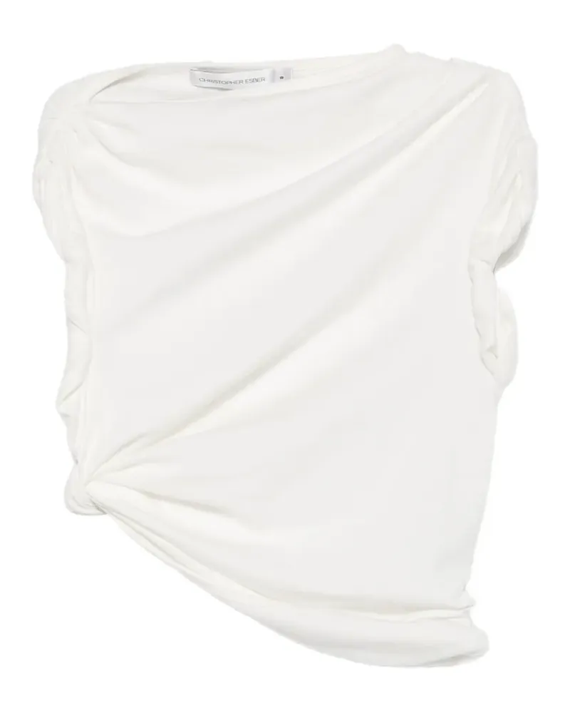 Christopher Esber rolled twisted T-shirt - Weiß Weiß