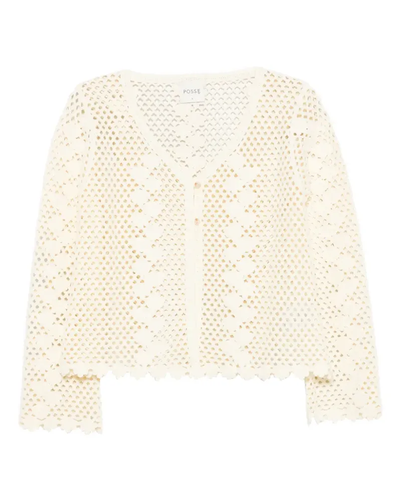 Posse Saskia crochet-knit cardigan - Nude Nude
