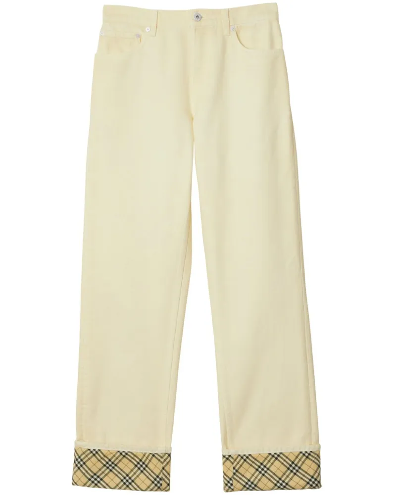 Burberry Gerade Jeans mit Schachbrettmuster - Nude Nude