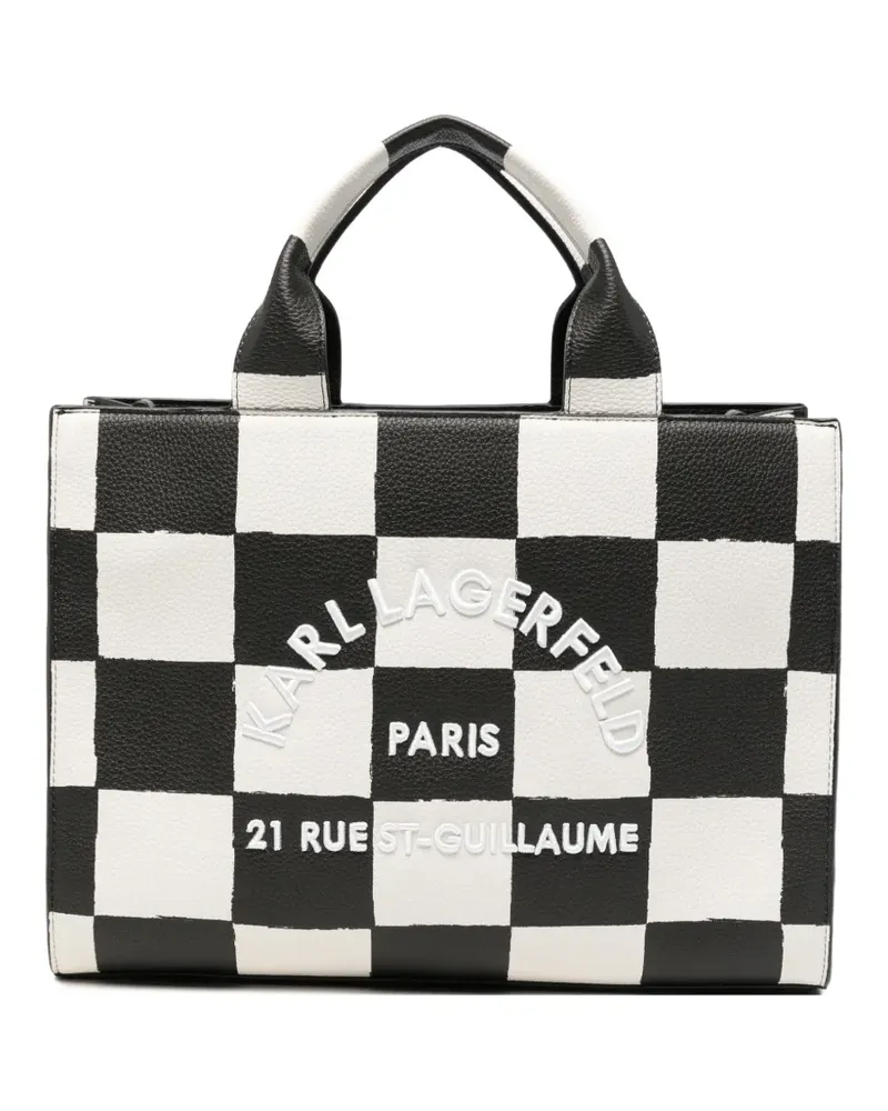 Karl Lagerfeld Shopper mit Schachbrettmuster - Schwarz Schwarz