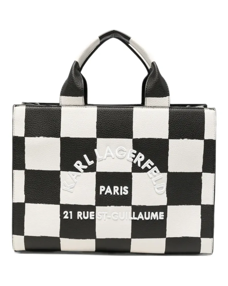 Karl Lagerfeld checkerboard-print tote bag - Schwarz Schwarz