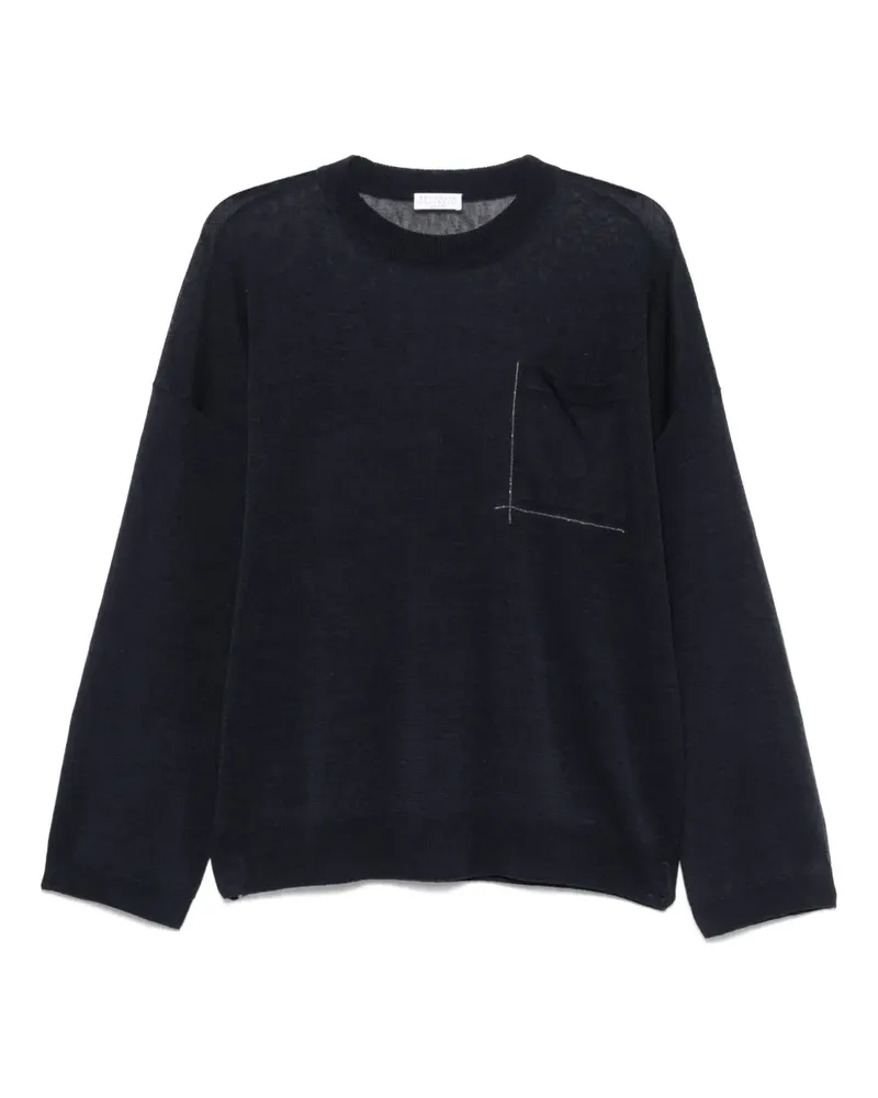 Brunello Cucinelli Oberteil mit Monili-Kettendetail - Blau Blau