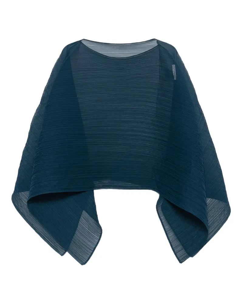 Issey Miyake Poncho mit Falten - Blau Blau