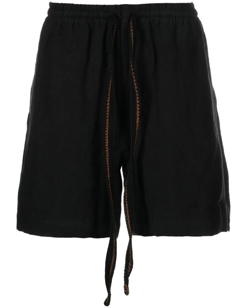 COMMAS Lounge-Shorts aus Leinen - Schwarz Schwarz