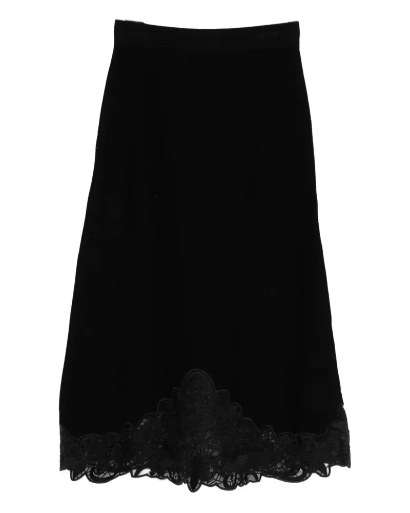 Twin-Set Midirock aus Spitze - Schwarz Schwarz