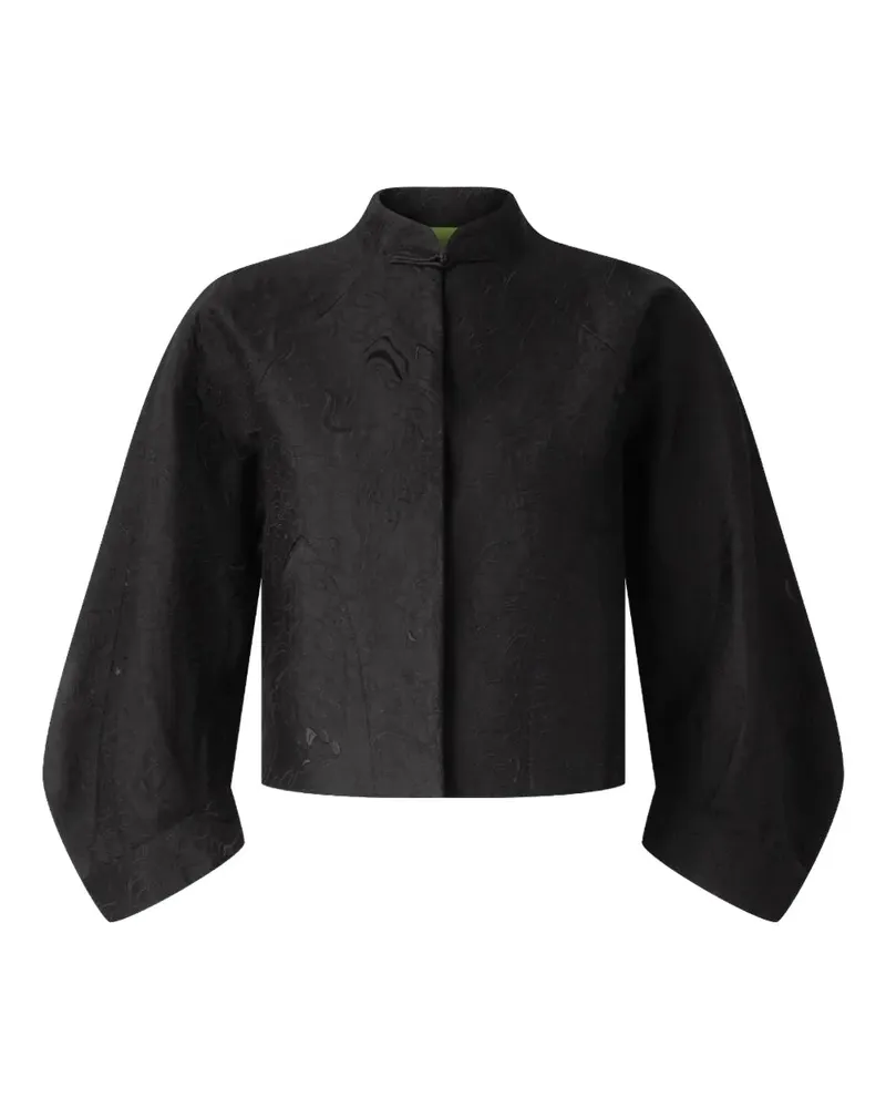 Shanghai Tang Jacke mit Blumenstickerei - Schwarz Schwarz