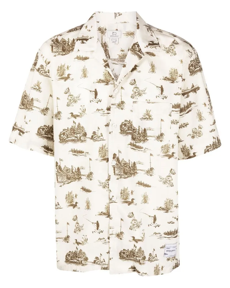 Woolrich Hemd mit grafischem Print - Nude Nude