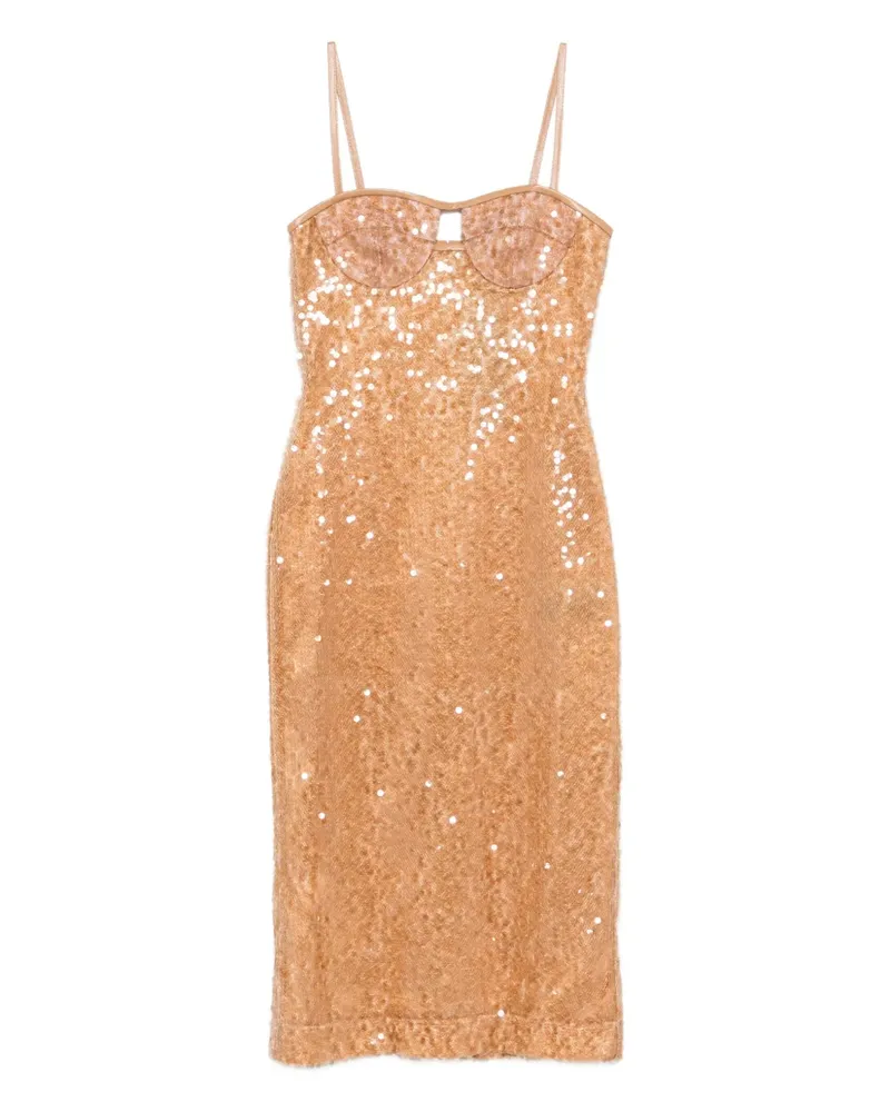 David Koma sequin-embellished midi dress - Braun Braun